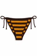 Briefs to tie striped brown and orance juice
